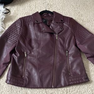 S burgundy ny&c leather jacket